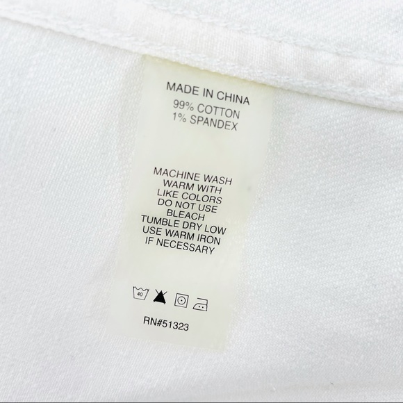 Two by Vince Camuto Jean Jacket White Button Down Front Pockets Denim Coat - Picture 11 of 16